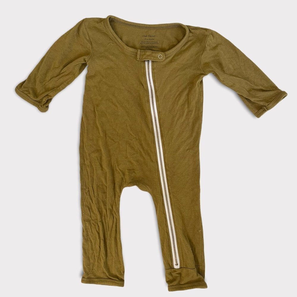 Green Posh Peanut Bamboo Bodysuit PJ's 18-24 Months